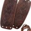 Armschützer aus Leder mit geprägtem Drachenmotiv, Jelling-Stil, Paar, dunkelbraun