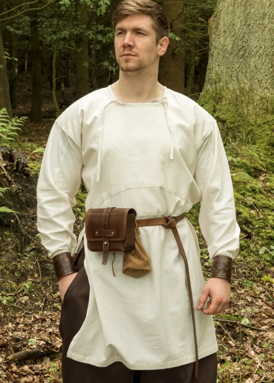 Armschützer aus Leder mit geprägtem Drachenmotiv, Jelling-Stil, Paar, dunkelbraun