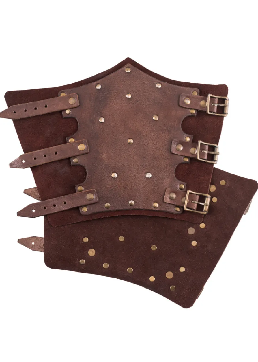 Armschützer aus Leder mit Nieten und Wildleder, Paar, versch. Farben