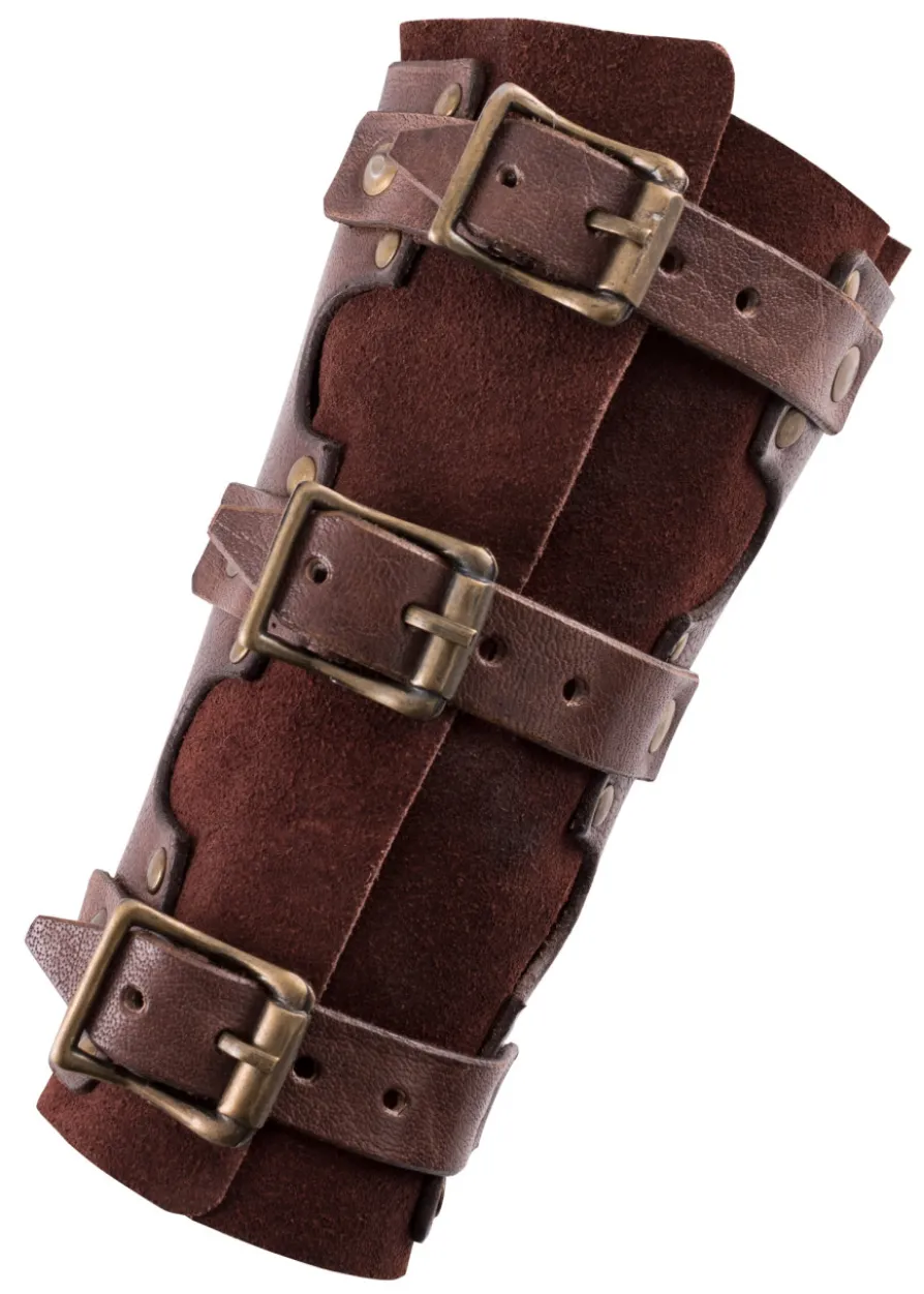 Armschützer aus Leder mit Nieten und Wildleder, Paar, versch. Farben