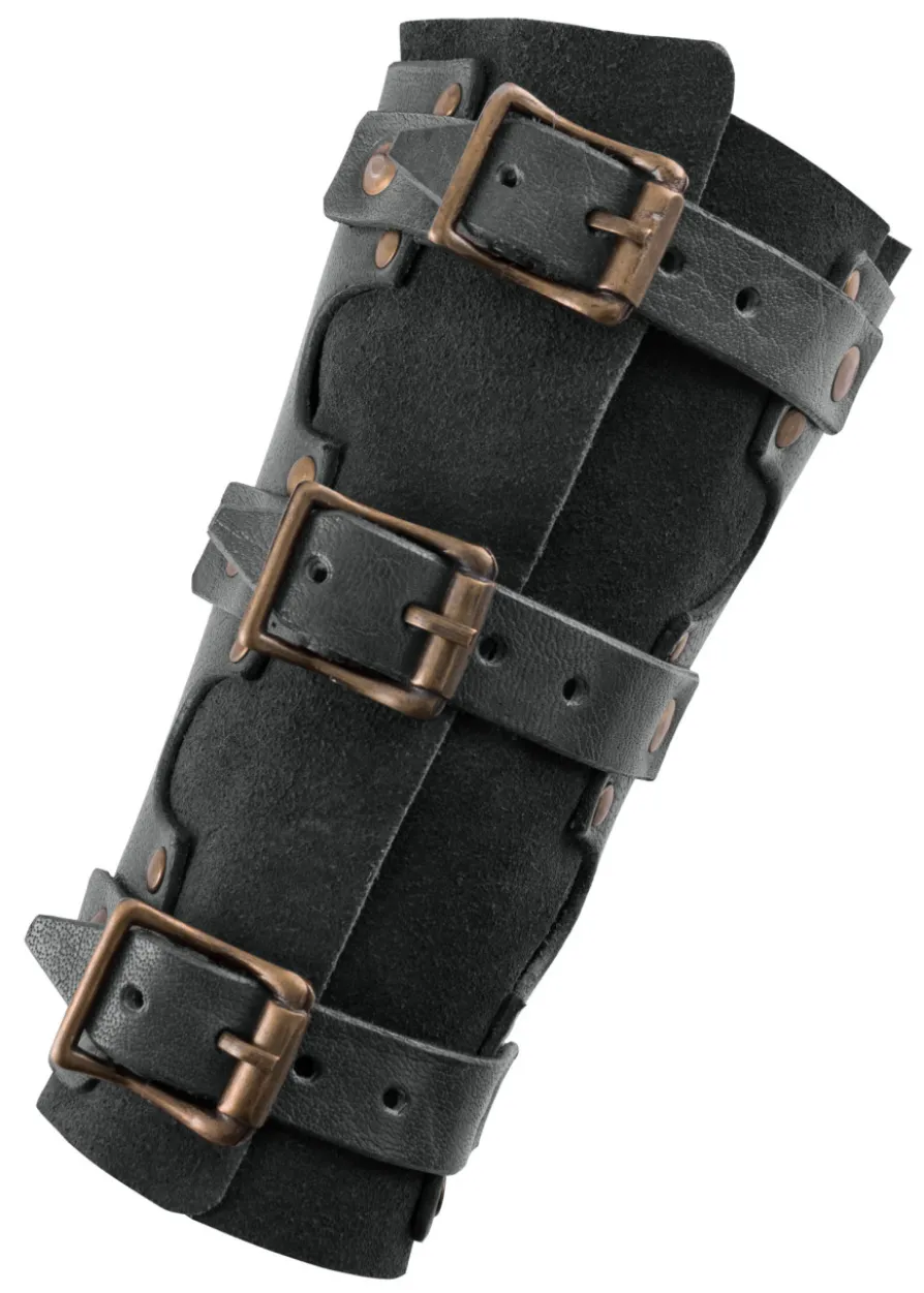 Armschützer aus Leder mit Nieten und Wildleder, Paar, versch. Farben
