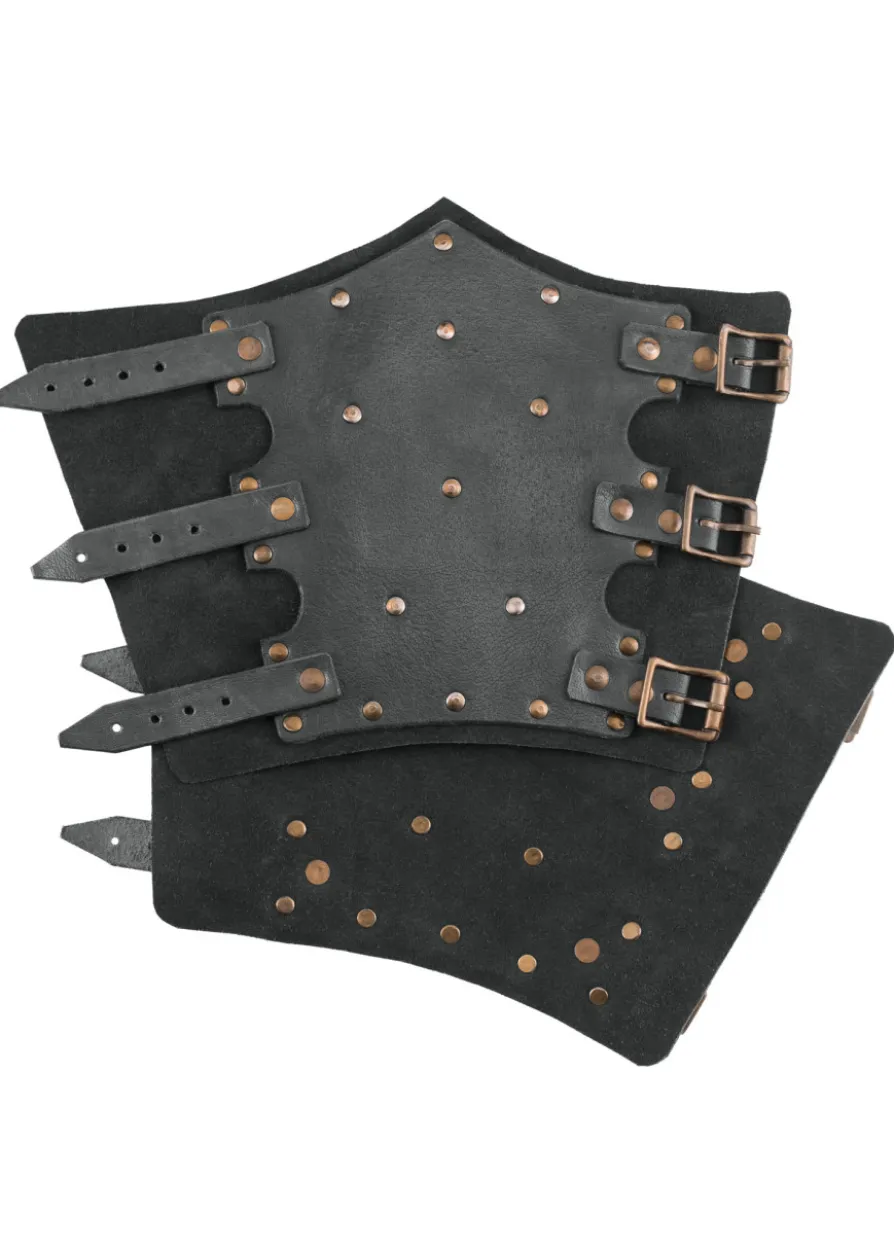 Armschützer aus Leder mit Nieten und Wildleder, Paar, versch. Farben