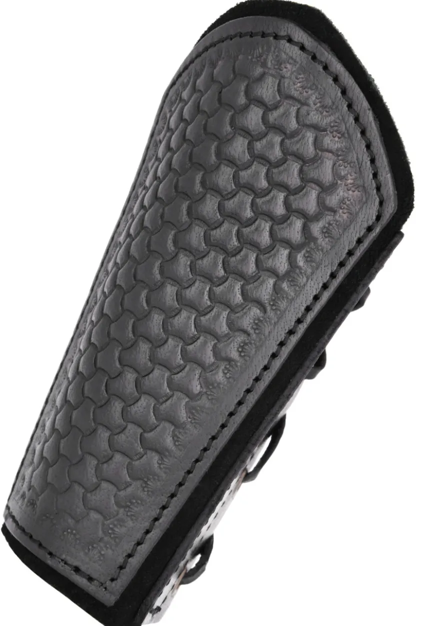 Armschützer aus Leder mit Prägung und Wildleder, Paar, versch. Farben