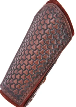 Armschützer aus Leder mit Prägung und Wildleder, Paar, versch. Farben