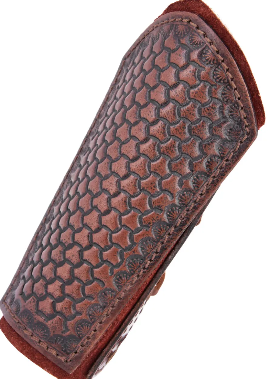 Armschützer aus Leder mit Prägung und Wildleder, Paar, versch. Farben