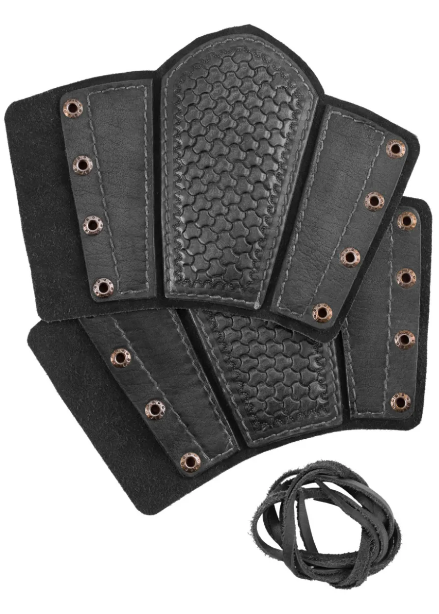 Armschützer aus Leder mit Prägung und Wildleder, Paar, versch. Farben