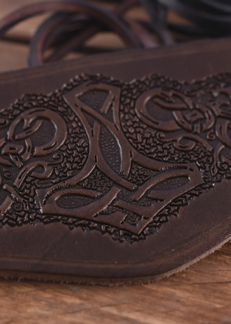 Armschützer aus Leder, mit Thorshammer, kurz