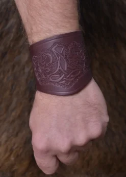 Armschützer aus Leder, mit Thorshammer, kurz