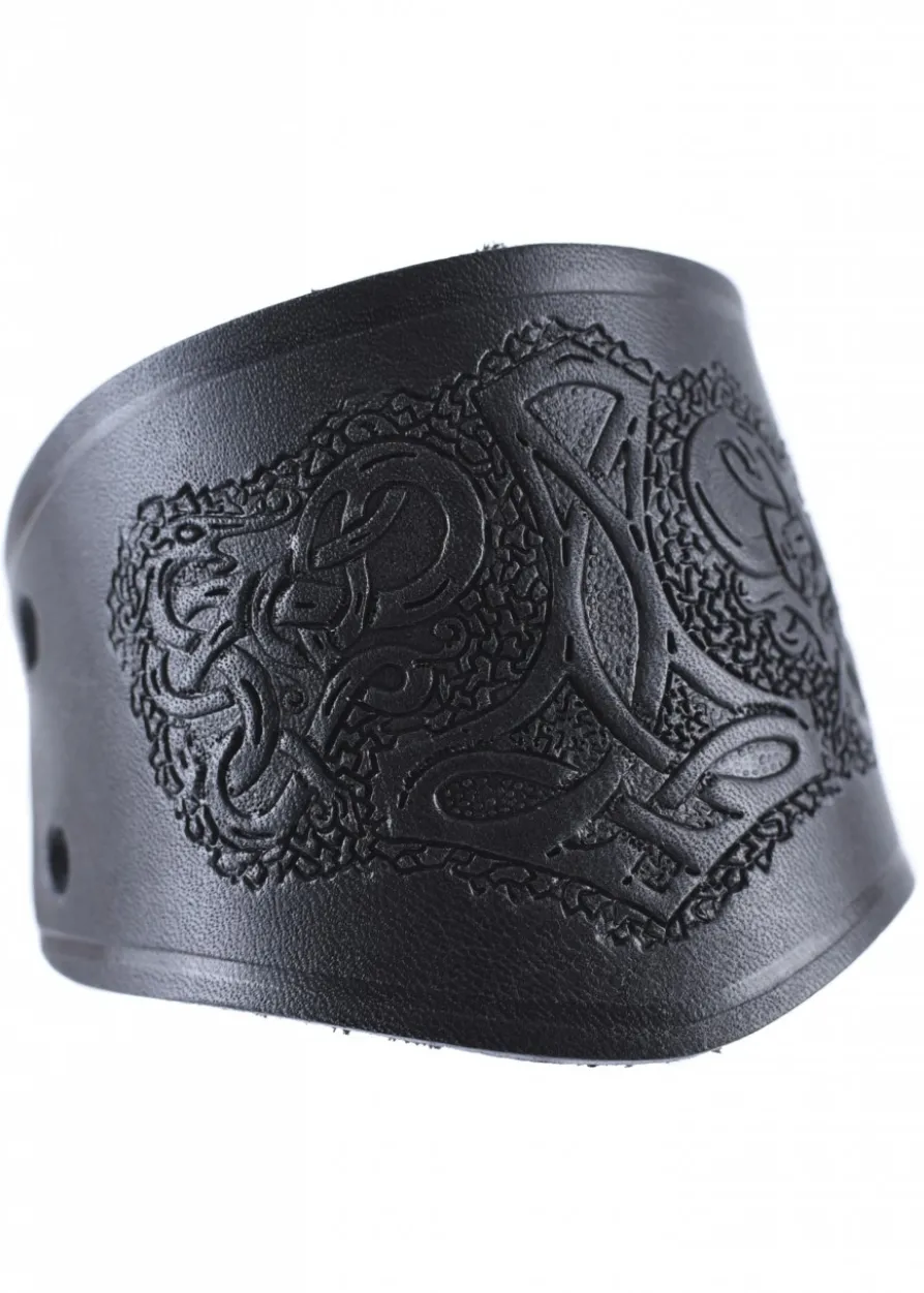 Armschützer aus Leder, mit Thorshammer, kurz