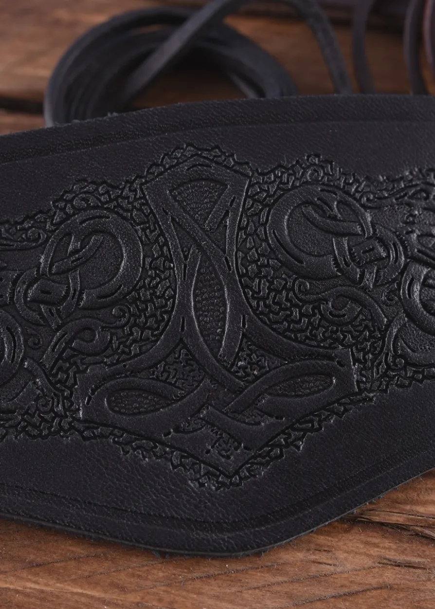 Armschützer aus Leder, mit Thorshammer, kurz