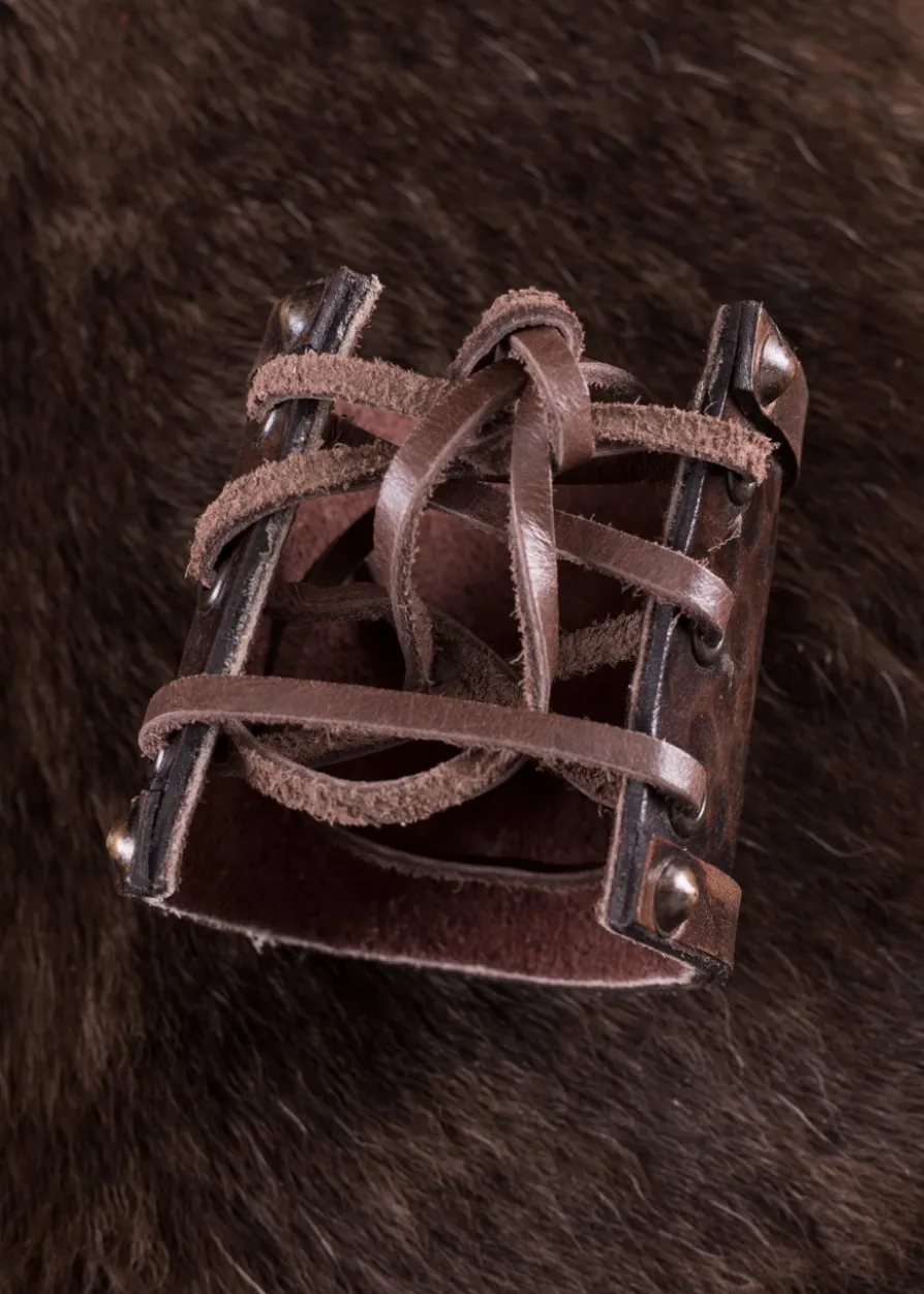 Armschützer aus Leder mit Zweiköpfigen Drachen