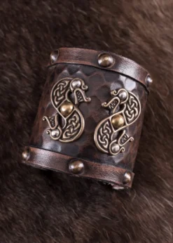 Armschützer aus Leder mit Zweiköpfigen Drachen