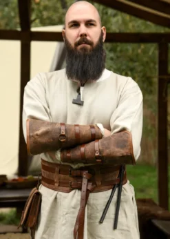 Armschützer Sindri aus Fettleder, braun, Paar