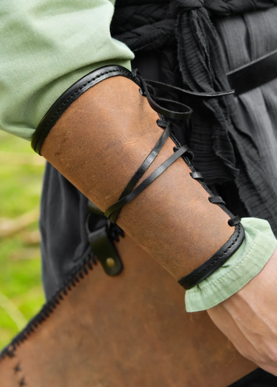 Armschutz aus Leder, Paar, braun
