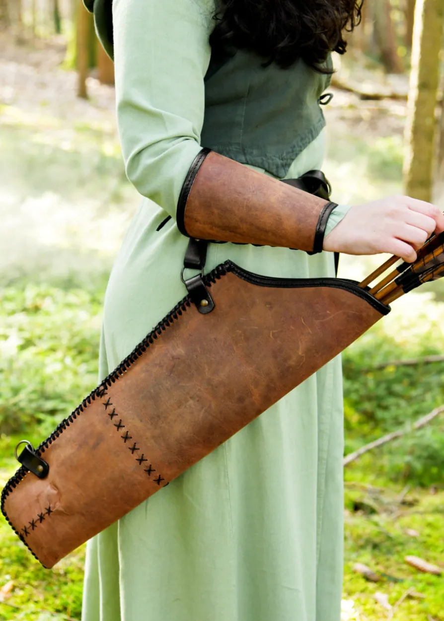 Armschutz aus Leder, Paar, braun