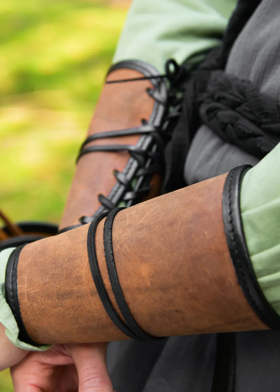 Armschutz aus Leder, Paar, braun