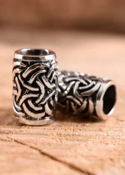 Bartperle und Lockenperle mit keltischen Knoten aus Silber