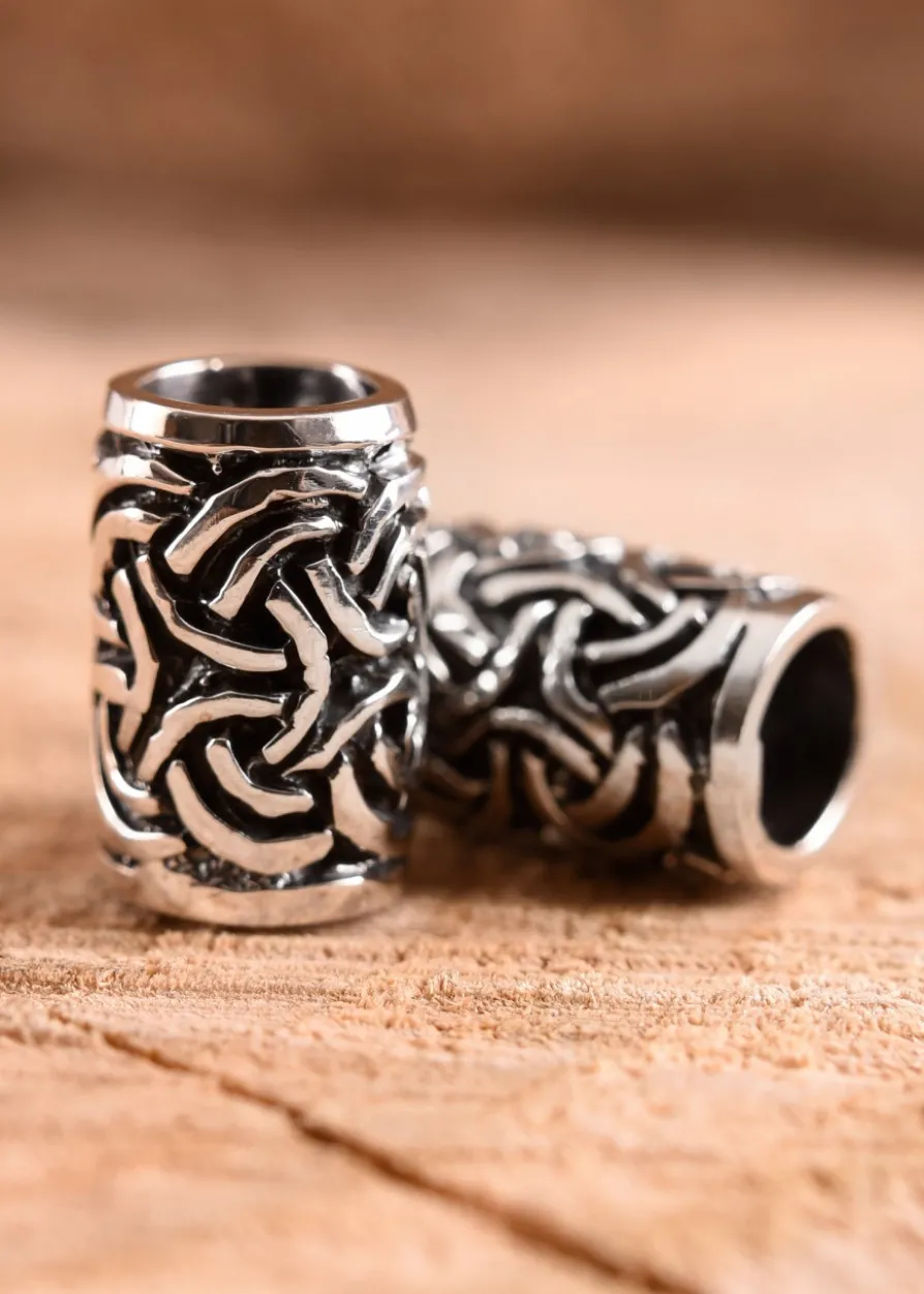 Bartperle und Lockenperle mit keltischen Knoten aus Silber