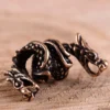 Bartperle und Lockenperle Zweiköpfiger Drache aus Bronze