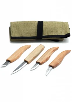 Basic Set mit 4 Messern (4 Messer in der Rolle), BeaverCraft