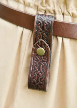 Becherhalter aus Leder mit Prägung, braun