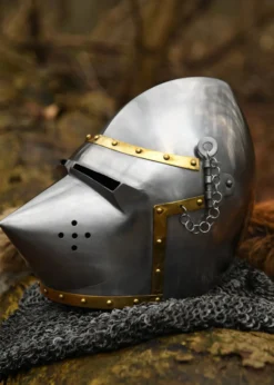 Beckenhaube, Hundsgugel, ca. 1390, 1,6 mm Stahl