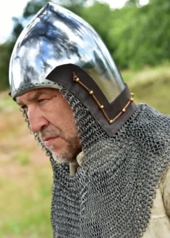 Beckenhaube mit Kettenbrünne aus Rundringen, 2 mm Stahl