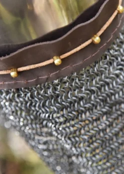 Beckenhaube mit Kettenbrünne aus Rundringen, 2 mm Stahl