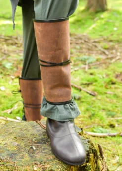 Beinschutz aus Leder, Paar, braun