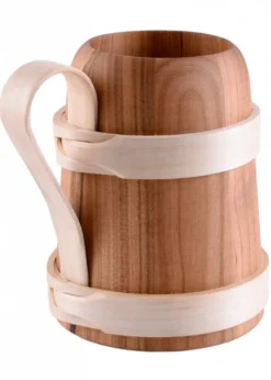 Bierkrug aus Holz, ca. 0,5 Liter