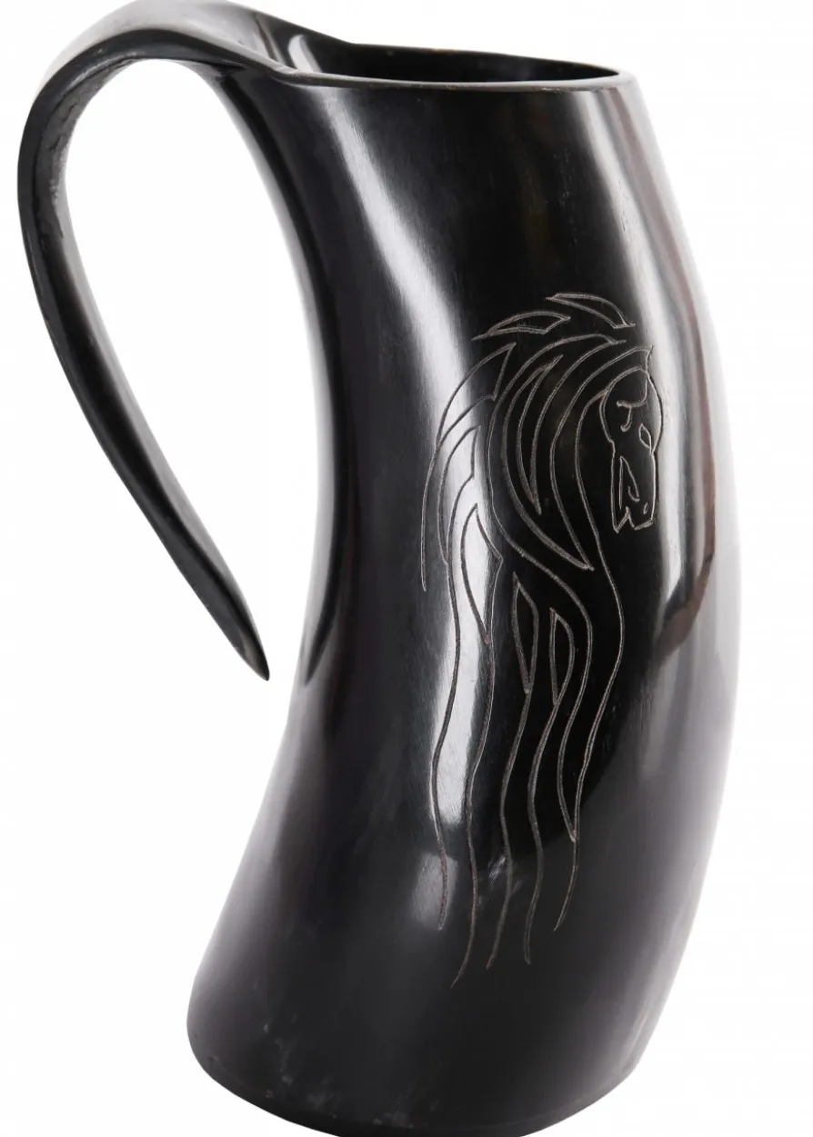Bierkrug aus Horn - Horse Lords