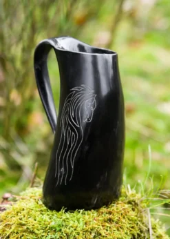 Bierkrug aus Horn - Horse Lords