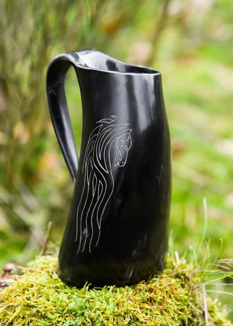 Bierkrug aus Horn - Horse Lords