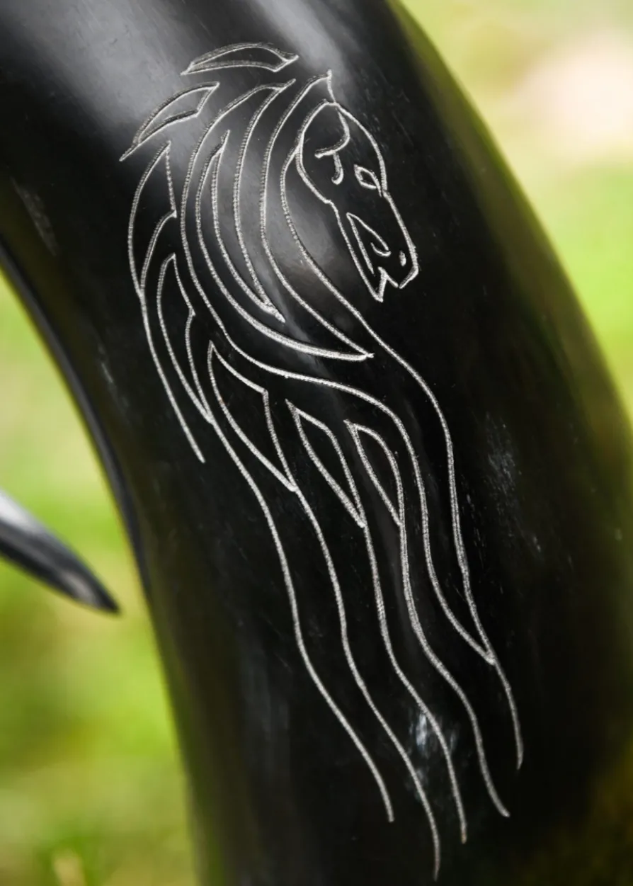 Bierkrug aus Horn - Horse Lords