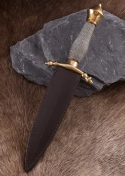 Braune Lederscheide für Stiefeldolch