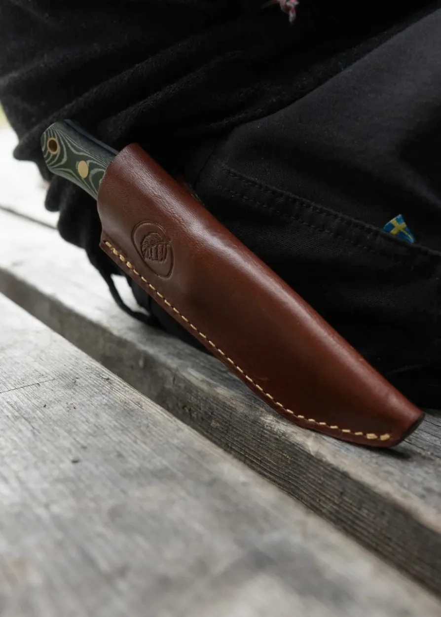 Casström, SWEDISH FOREST KNIFE NO. 8, GREEN MICARTA, FEUERSTAHL