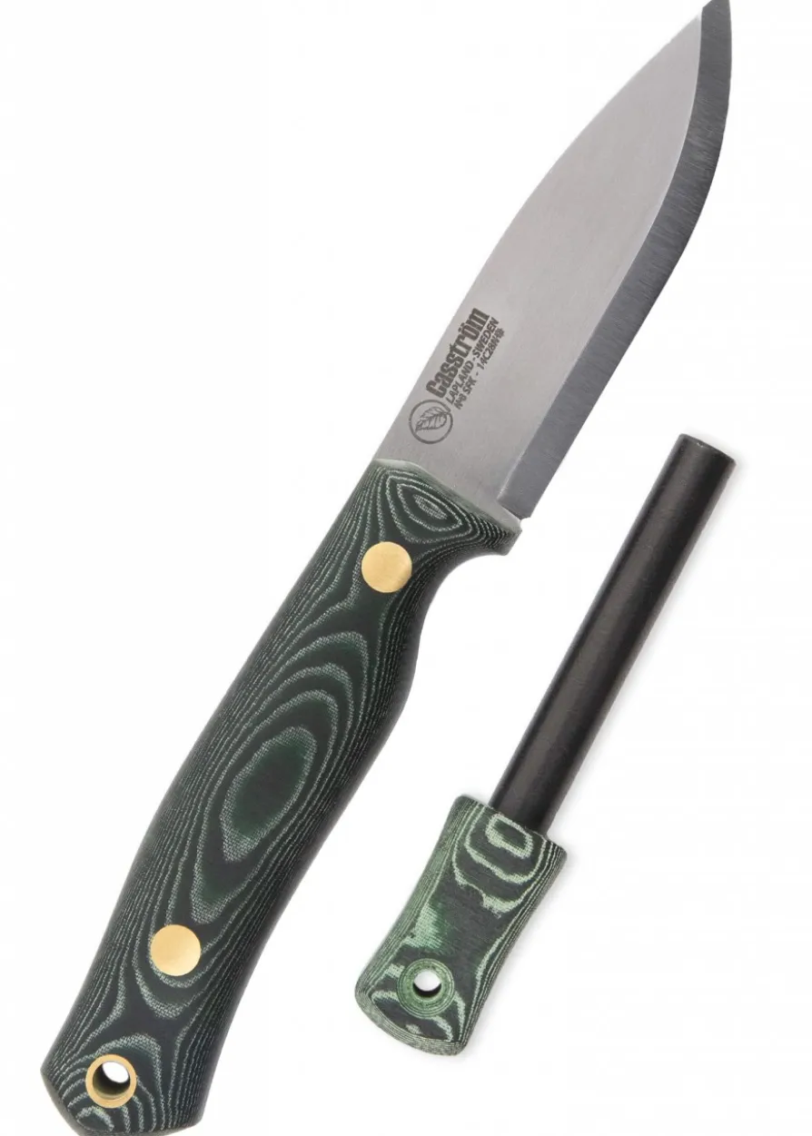 Casström, SWEDISH FOREST KNIFE NO. 8, GREEN MICARTA, FEUERSTAHL