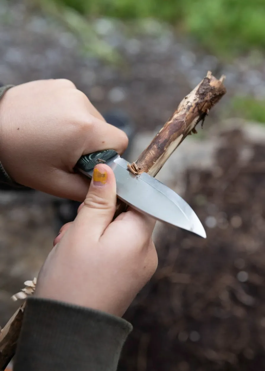 Casström, SWEDISH FOREST KNIFE NO. 8, GREEN MICARTA, FEUERSTAHL