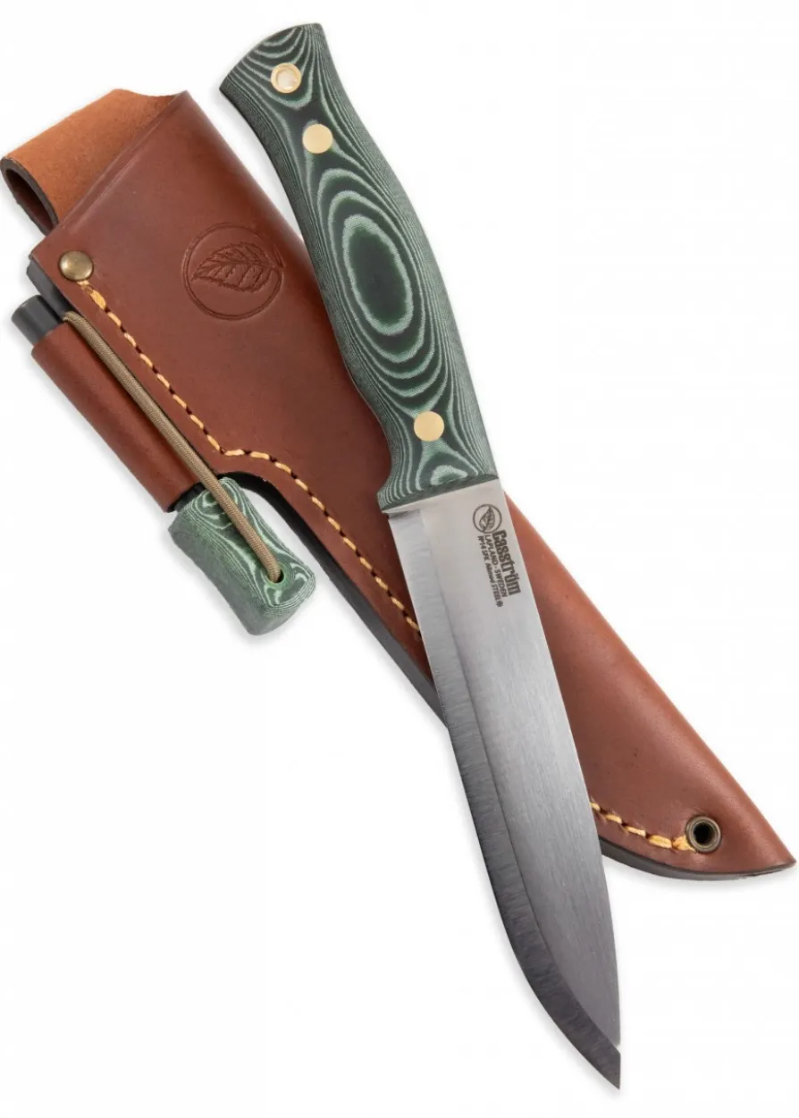 Casström, SWEDISH FOREST KNIFE NO. 14, GREEN MICARTA, FEUERSTAHL