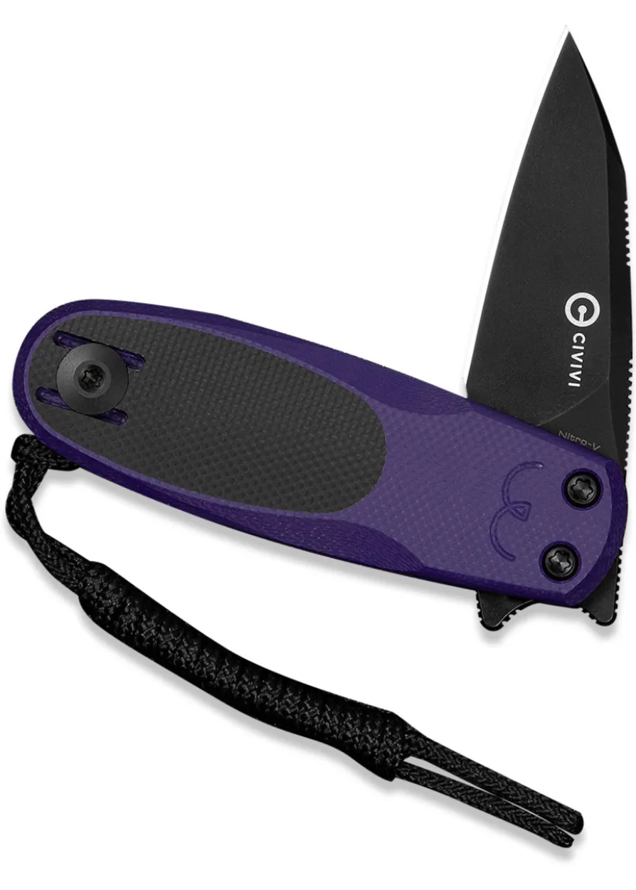 Civivi Purr Nitro-V Purple + Black G10, Black Stonewash, Taschenmesser