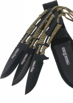 Cold Steel Wurfmesser mit Paracord-Griff, 3er Pack
