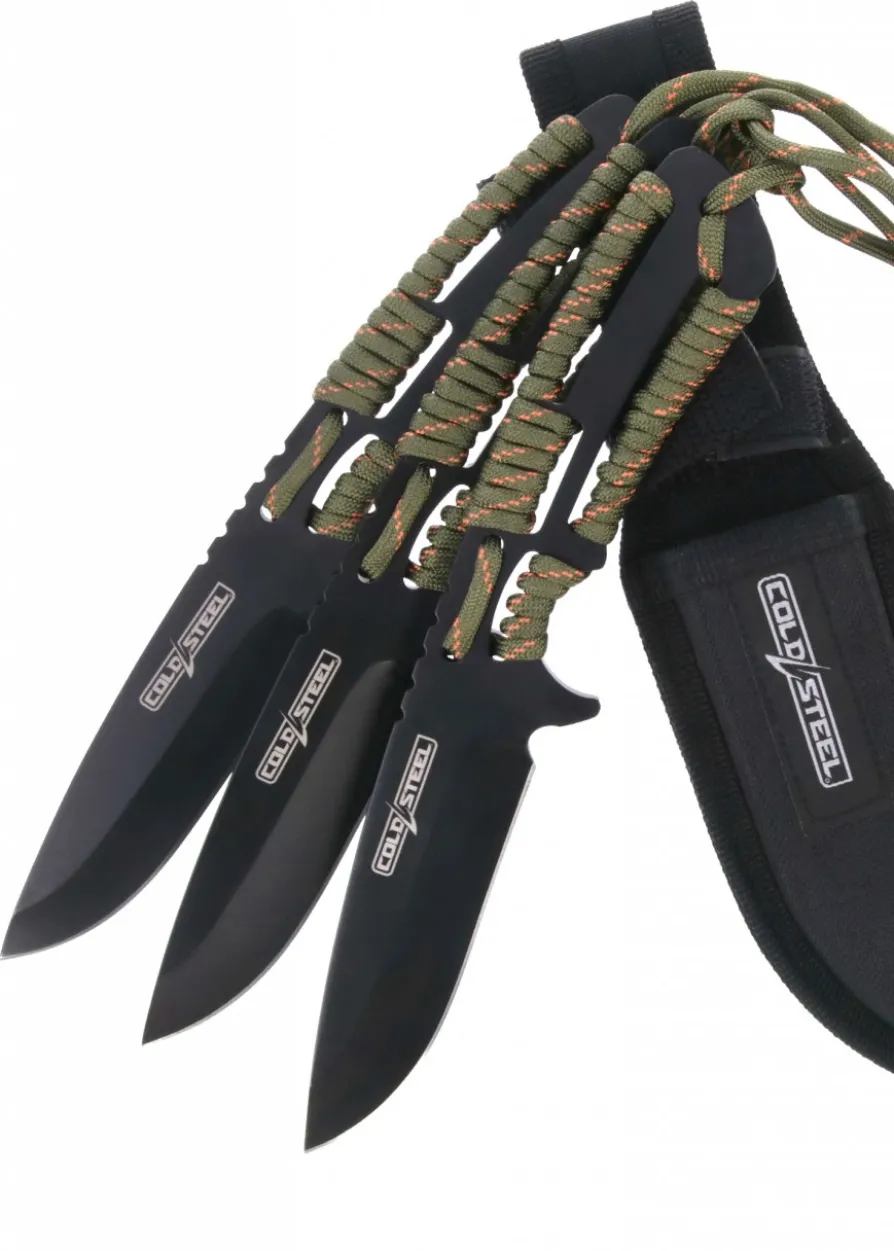 Cold Steel Wurfmesser mit Paracord-Griff, 3er Pack