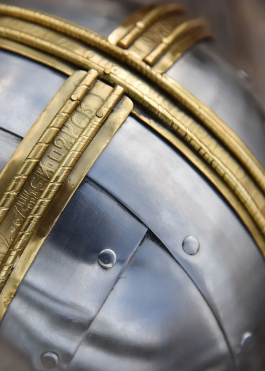 Coppergate Helm, mit unvernieteter Kettenbrünne, 1,6 mm Stahl