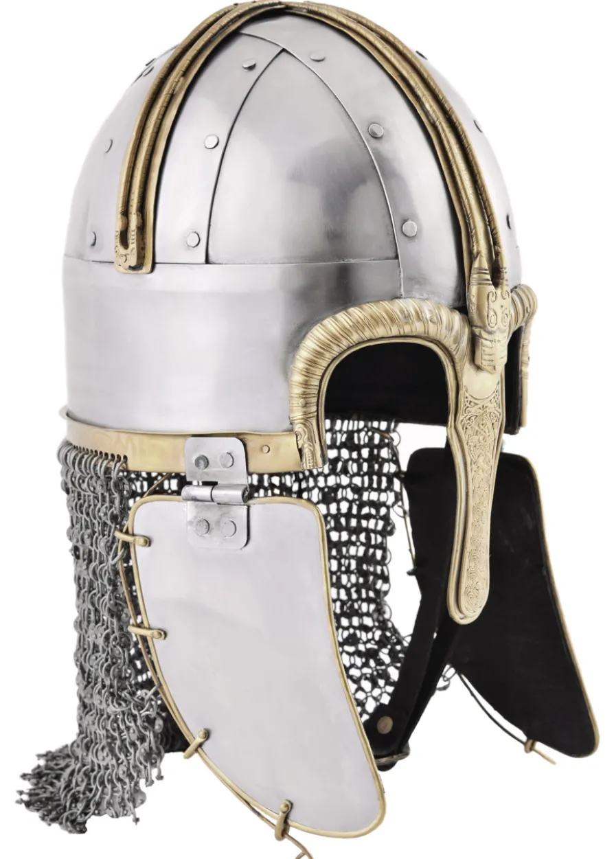 Coppergate Helm, mit vernieteter Kettenbrünne, 1,6 mm Stahl