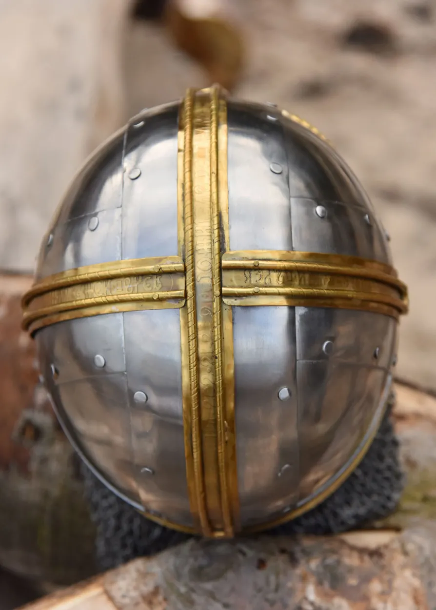 Coppergate Helm, mit vernieteter Kettenbrünne, 1,6 mm Stahl
