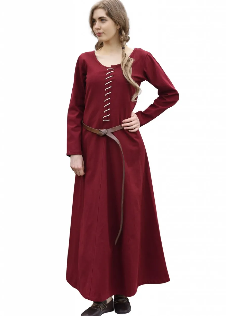 Cotehardie Ava, Mittelalterkleid, weinrot