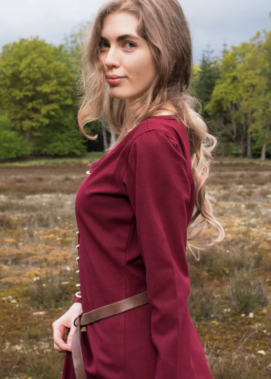 Cotehardie Ava, Mittelalterkleid, weinrot