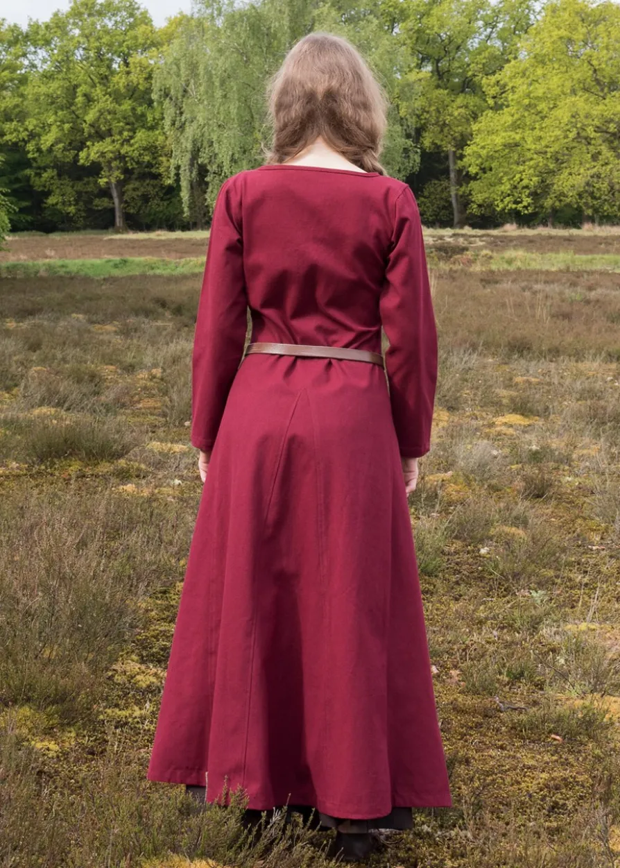 Cotehardie Ava, Mittelalterkleid, weinrot