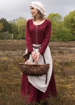 Cotehardie Ava, Mittelalterkleid, weinrot