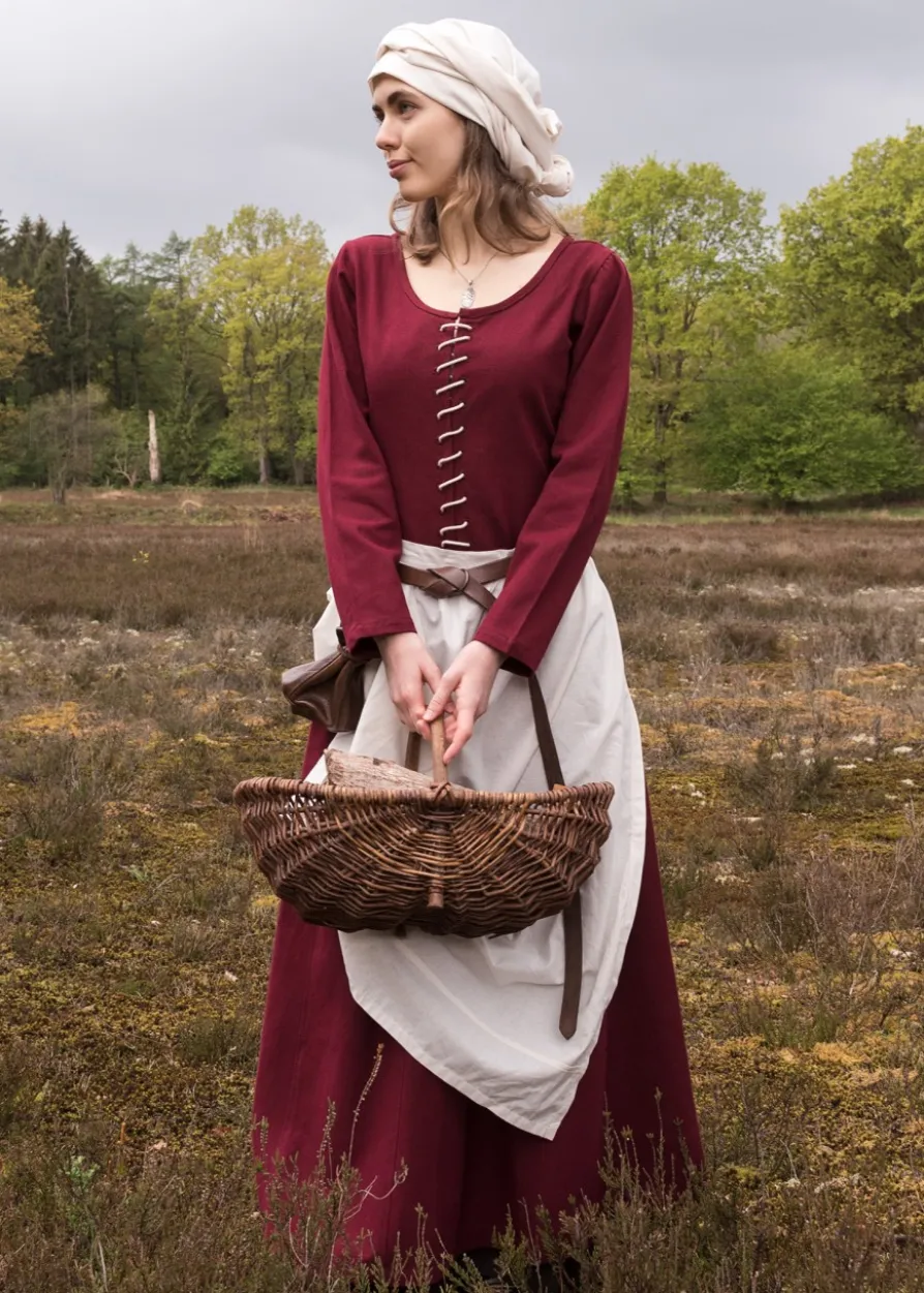 Cotehardie Ava, Mittelalterkleid, weinrot